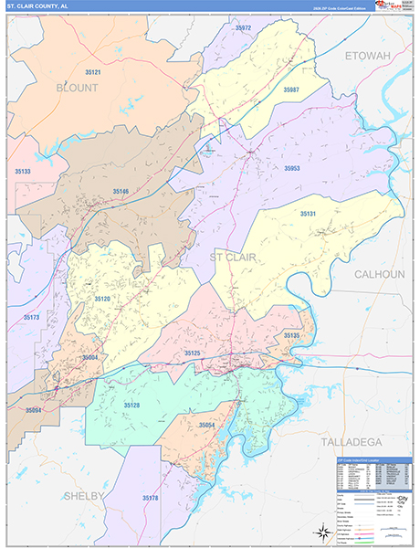 St. Clair County, AL Zip Code Map